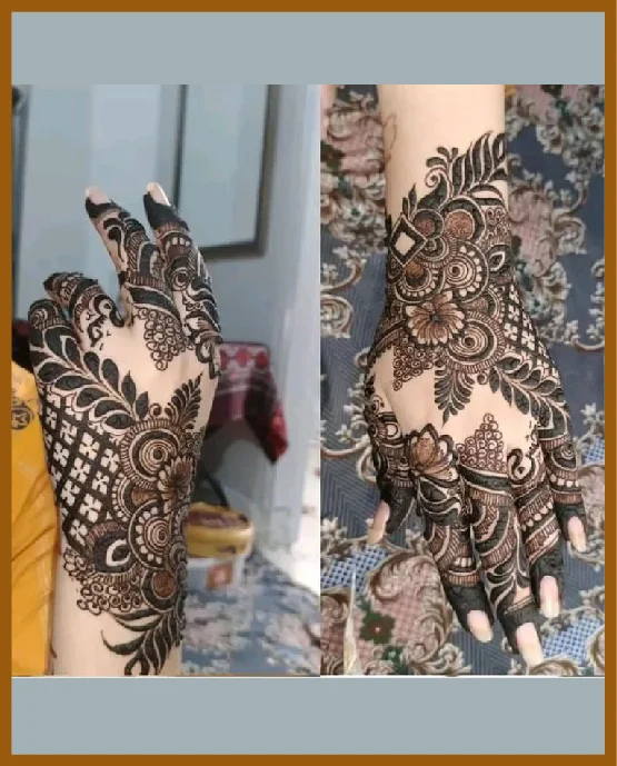 Bold And Stylish Back Hand Mehndi With Thick Outlines